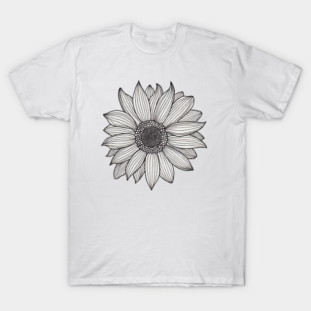 Sunflower Zentangle T-Shirt by ally1021